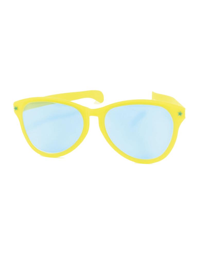 Jumbo bril geel - Willaert, verkleedkledij, carnavalkledij, carnavaloutfit, feestkledij, jumbo bril, reuze bril, clownsbril, giant